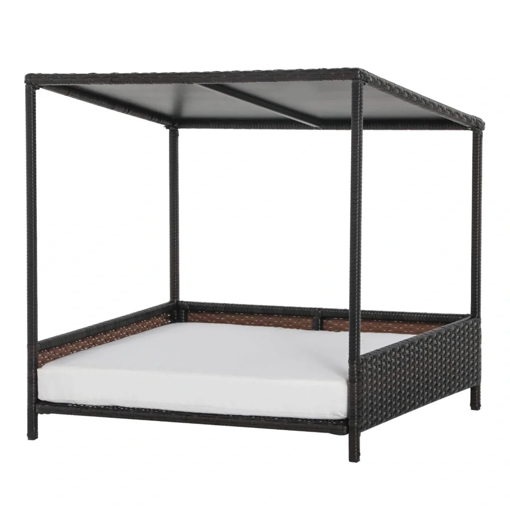 PawHut Rattan Pet Bed with Cushion